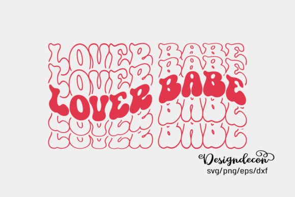 Lover Babe Repeat Text Retro Groovy Svg