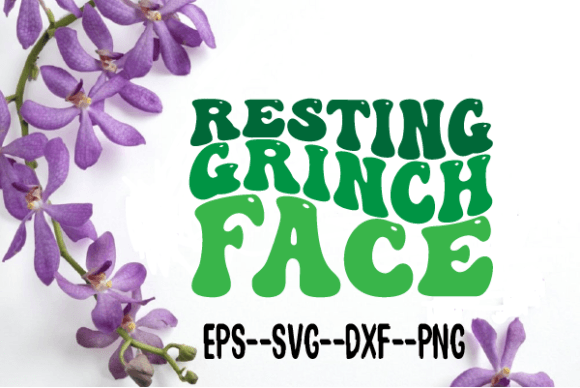 Resting Grinch Face Retro Wavy Svg
